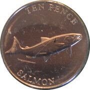 10 Pence - Charles III Salmon, United Kingdom, 2023 reverse image