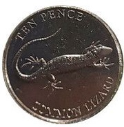 10 Pence - Charles III Common Lizard, United Kingdom, 2023 reverse image