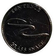 10 Pence - Charles III Grass Snake, United Kingdom, 2023 reverse image
