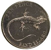10 Pence - Charles III Sand Lizard, United Kingdom, 2023 reverse image