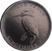 10 Pence - Charles III Kingfisher, United Kingdom, 2023 reverse image