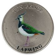 10 Pence - Charles III Lapwing; Colourised, United Kingdom, 2023 reverse image