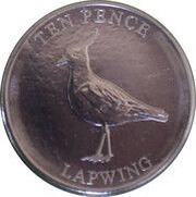 10 Pence - Charles III Lapwing, United Kingdom, 2023 reverse image