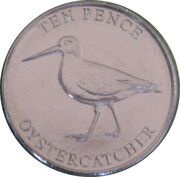 10 Pence - Charles III Oystercatcher, United Kingdom, 2023 reverse image