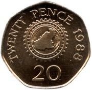 20 Pence - Elizabeth II 3rd portrait, United Kingdom, 1985-1997 reverse image
