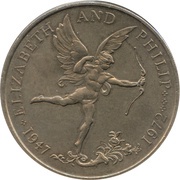 25 Pence - Elizabeth II Silver Wedding reverse image