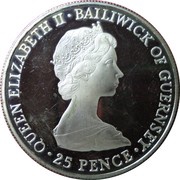 25 Pence - Elizabeth II Royal Wedding; Silver Proof obverse image