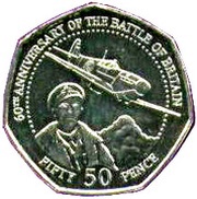 50 Pence - Elizabeth II Battle of Britain, United Kingdom, 2000 reverse image