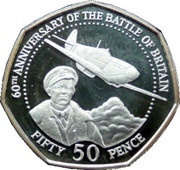 50 Pence - Elizabeth II 60th Anniversary -Battle of Britain - Silver, United Kingdom, 2000 reverse image