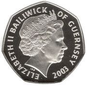 50 Pence - Elizabeth II Coronation Jubilee; Silver proof obverse image