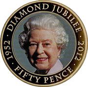 50 Pence - Elizabeth II Diamond Jubilee, United Kingdom, 2011 reverse image