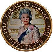 50 Pence - Elizabeth II Diamond Jubilee, United Kingdom, 2011 reverse image