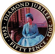 50 Pence - Elizabeth II Diamond Jubilee, United Kingdom, 2011 reverse image