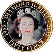 50 Pence - Elizabeth II Diamond Jubilee, United Kingdom, 2011 reverse image
