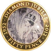 50 Pence - Elizabeth II Diamond Jubilee, United Kingdom, 2012 reverse image