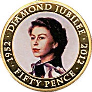 50 Pence - Elizabeth II Diamond Jubilee, United Kingdom, 2012 reverse image