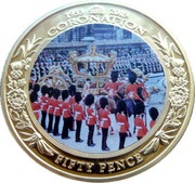 50 Pence - Elizabeth II Queen in State Coach, United Kingdom, 2013 reverse image