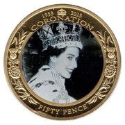 50 Pence - Elizabeth II Queen with Crown reverse image