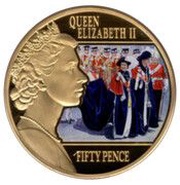 50 Pence - Elizabeth II Order of the Garter, United Kingdom, 2015 reverse image