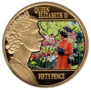 50 Pence - Elizabeth II The Chelsea Flower Show, United Kingdom, 2015 reverse image