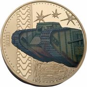50 Pence - Elizabeth II Tanks - Mark I, United Kingdom, 2016 reverse image