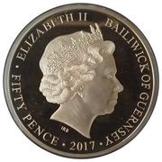 50 Pence - Elizabeth II Platinum Wedding - Wedding Portrait 1947 obverse image