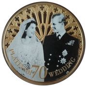 50 Pence - Elizabeth II Platinum Wedding - Wedding Portrait 1947, United Kingdom, 2017 reverse image