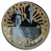 50 Pence - Elizabeth II Platinum Wedding - 10th Anniversary Portrait 1957, United Kingdom, 2017 reverse image
