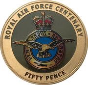 50 Pence - Elizabeth II Royal Air Force Centenary, United Kingdom, 2018 reverse image