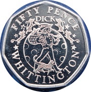 50 Pence - Elizabeth II Dick Whittington reverse image
