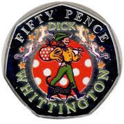 50 Pence - Elizabeth II Dick Whittington; Silver proof, United Kingdom, 2019 reverse image