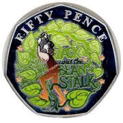 50 Pence - Elizabeth II Jack and the Beanstalk; Silver proof, United Kingdom, 2019 reverse image