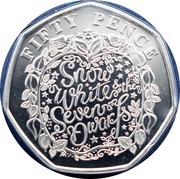 50 Pence - Elizabeth II Snow White and the Seven Dwarfs, United Kingdom, 2019 reverse image