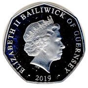 50 Pence - Elizabeth II Snow White and the Seven Dwarfs; Silver proof obverse image