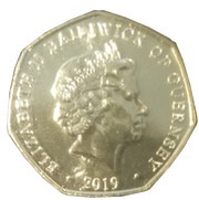 50 Pence - Elizabeth II 50th Anniversary of Concorde - Take Off obverse image
