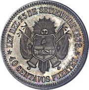 40 Centavos Fuertes Pattern reverse image