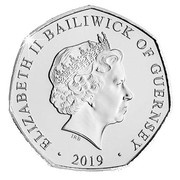 50 Pence - Elizabeth II 50th Anniversary of Concorde - Flight obverse image
