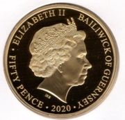 50 Pence - Elizabeth II 75th Anniversary of VE Day obverse image