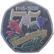 50 Pence - Elizabeth II 75th Anniversary of V.E.Day; Proof, United Kingdom, 2020 reverse image