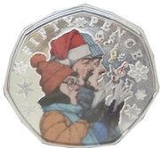 50 pence - Elizabeth II Christmas traditions, United Kingdom, 2021 reverse image