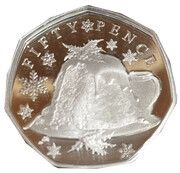 50 pence - Elizabeth II Christmas traditions, United Kingdom, 2021 reverse image