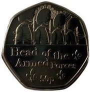 50 Pence - Elizabeth II Head of the Armed Forces reverse image