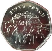 50 Pence - Elizabeth II Traditional Christmas - Ice Skating, United Kingdom, 2022 reverse image