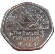 50 Pence - Charles III Coronation Regalia - The Sword of Offering, United Kingdom, 2023 reverse image