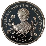 1 Pound - Elizabeth II Queen Mother - Silver, United Kingdom, 1995 reverse image
