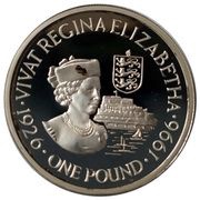 1 Pound - Elizabeth II Birthday - Silver, United Kingdom, 1996 reverse image