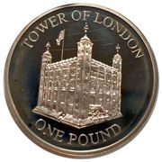 1 Pound - Elizabeth II Tower of London - Silver, United Kingdom, 1997 reverse image