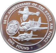 1 Pound - Elizabeth II 80th Anniversary of the RAF - Silver, United Kingdom, 1998 reverse image