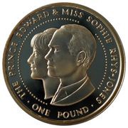 1 Pound - Elizabeth II Royal Wedding - Silver, United Kingdom, 1999 reverse image