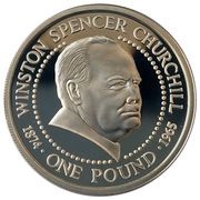 1 Pound - Elizabeth II Sir Winston Churchill - Silver, United Kingdom, 1999 reverse image